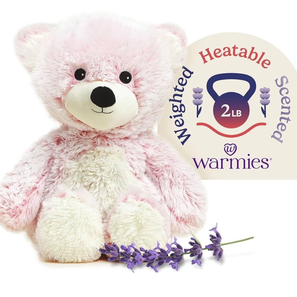 Warmies Pink and Cream Stuffed Bear